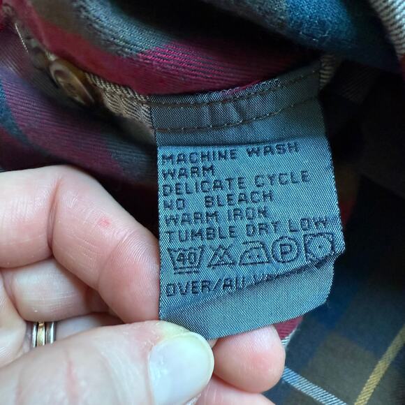 Lizwear Vintage Cotton Flannel Button Down Plaid Shirt Small - Picture 5 of 6